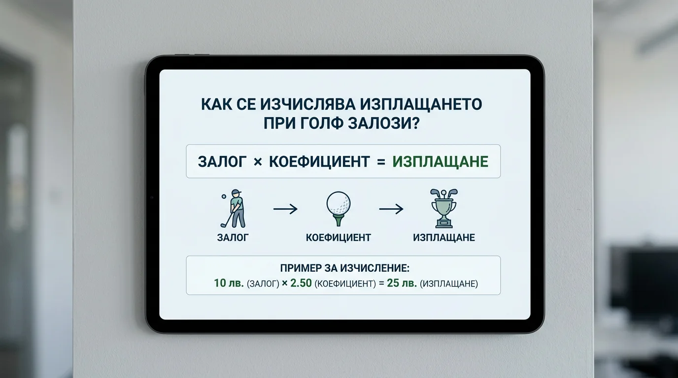Пример за изплащане при десетичен голф коефициент