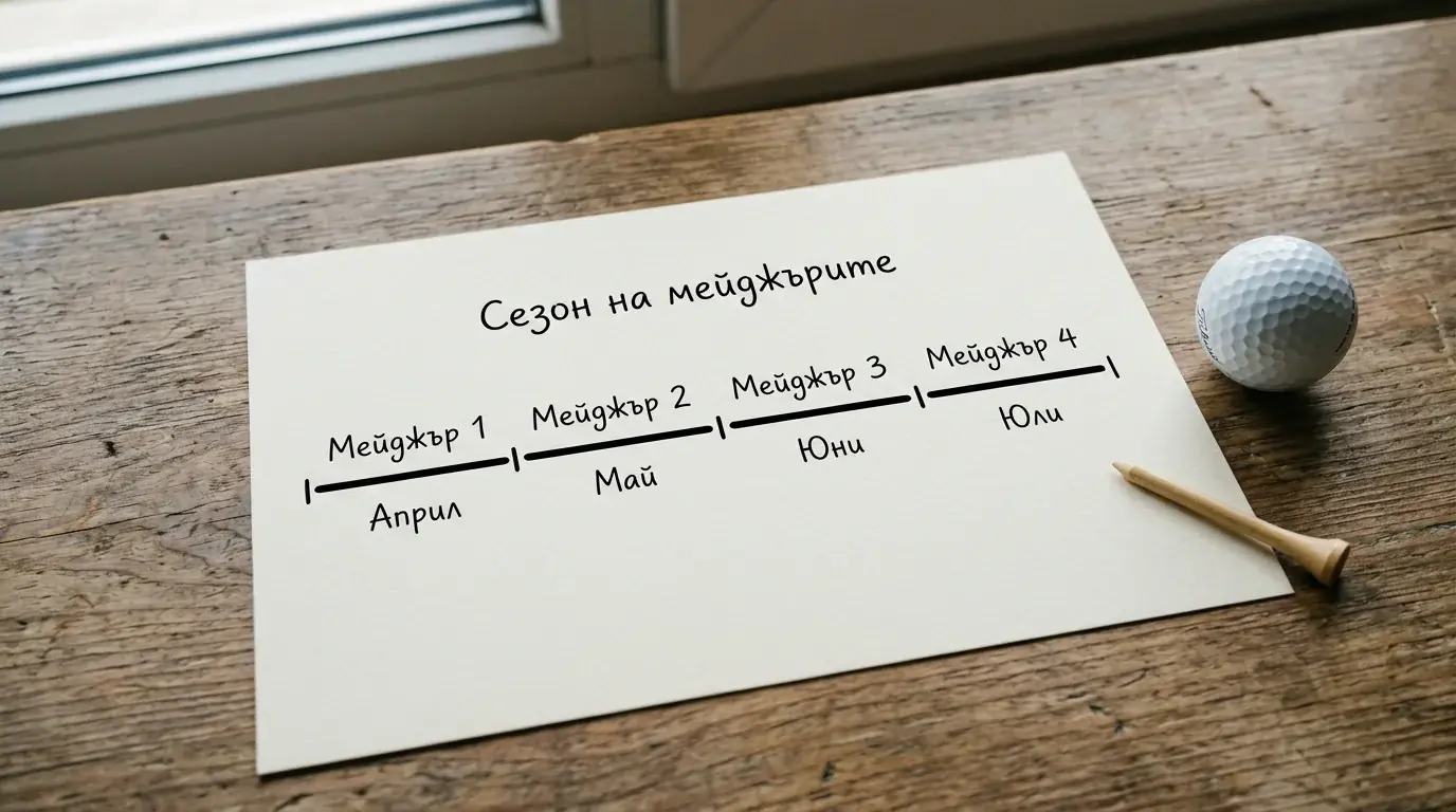 Четирите голф мейджъра подредени в сезонния залагателен календар