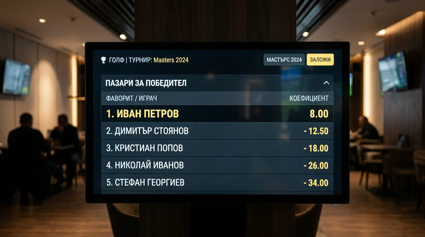 Двуцифрен коефициент до името на голф фаворит на екран
