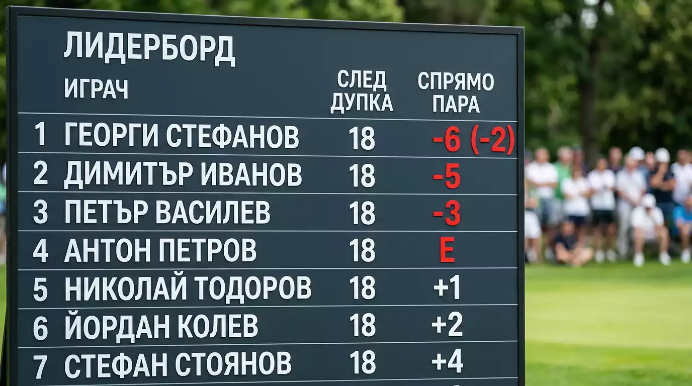 Колона с резултат спрямо пара на живия голф лидерборд